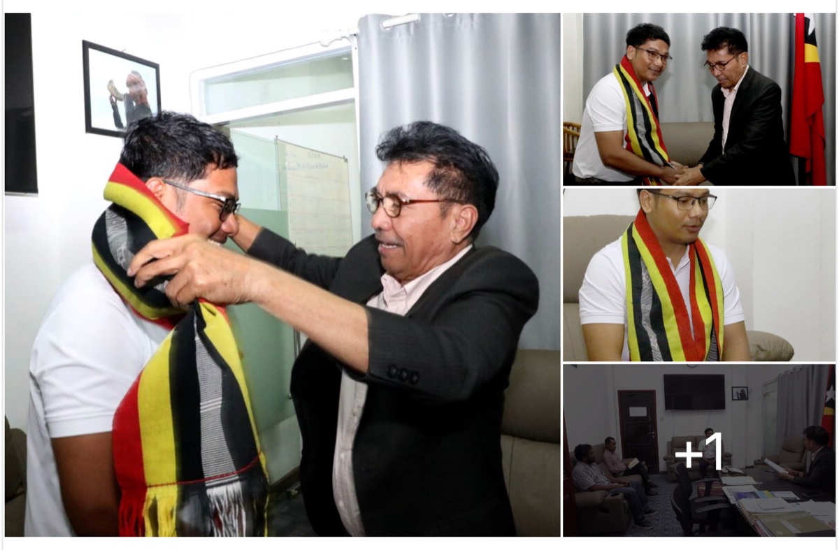 Secretary of State SEKOMS honors EcoLafaek's founder with a traditional tais